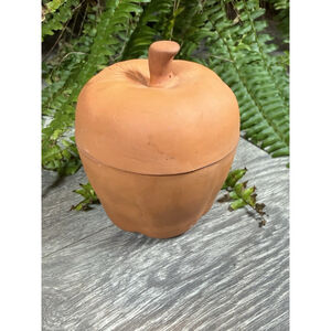 Apple Baker Candy Dish Terra Cotta Pottery 1994 Boston Warehouse Trading Corp